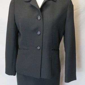 Le Suit Classic 3 button pinstriped skirt suit